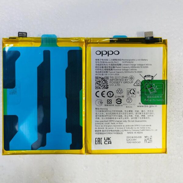 Premium Quality Battery For Oppo BLPA21 Battery For OPPO A18 (CPH2591) 5000mAh