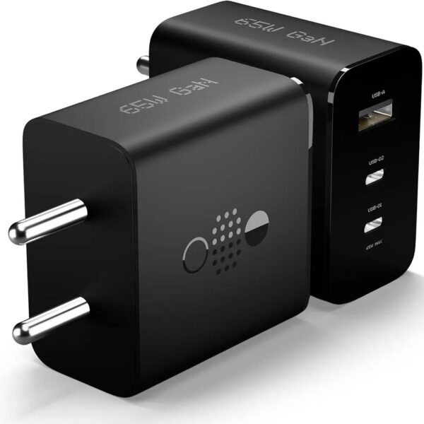 65W CMF for Nothing Gan Trio Charger Adapter | 3 Port USB Type C to A Fast Wall Charging Adaptor Compatible with CMF Phone 1/Nothing Phone 2a Plus/2A/Phone 2/Samsung Galaxy S24 Ultra