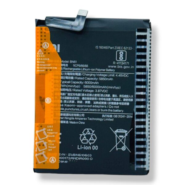 Premium Quality Battery For Xiaomi Poco X3 (BN61) 6000mAh