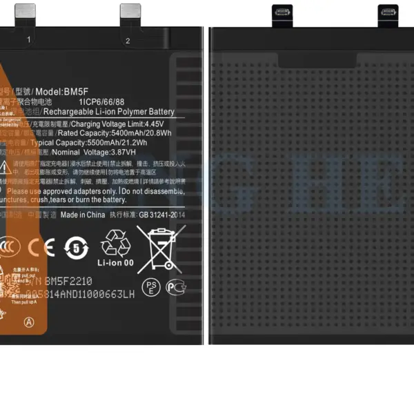 Premium Quality Battery For Xiaomi Redmi K50 BM5F 5500mAh