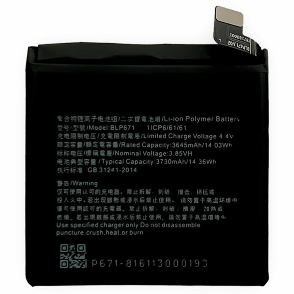 Premium Quality Battery For Oppo Find X BLP671 3730mAh